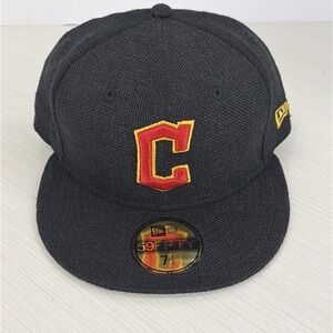 New Era 59Fifty Cleveland Guardians Hemp Black/Red/Yellow Colorpack Hat Cap NEW